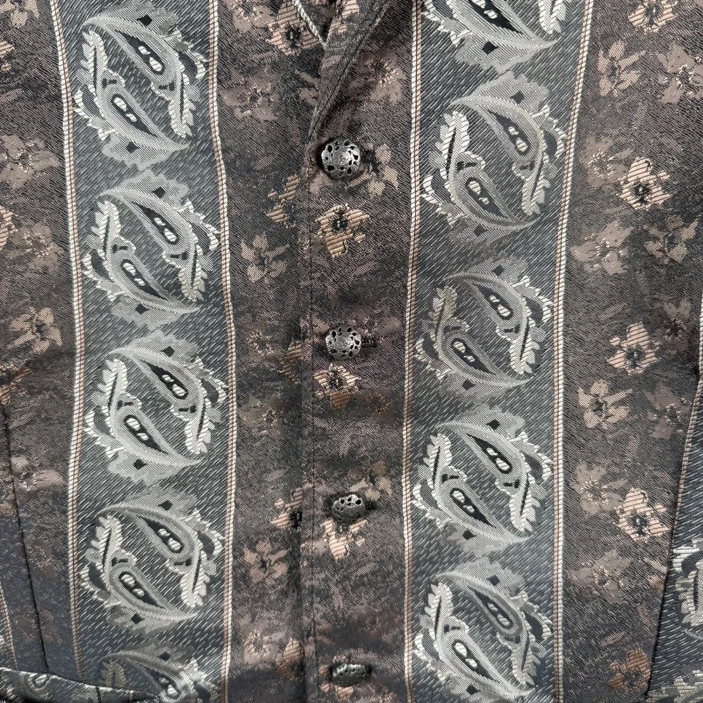 Wah Maker Frontier Vest Mens XXL Brown Paisley Floral Tapestry Western Steampunk